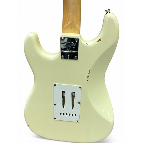 Used 2000s Squier Standard Stratocaster Olympic White Solid Body Electric Guitar