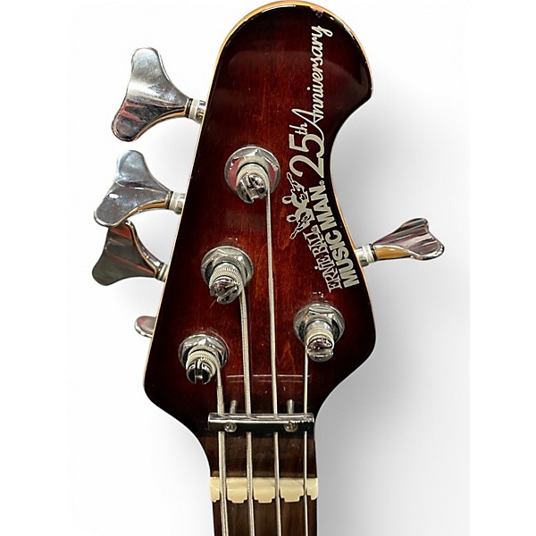 Used Ernie Ball Music Man 25th Anniversary Reflex Bass 4 HH Venetian Red Burst Electric Bass Guitar