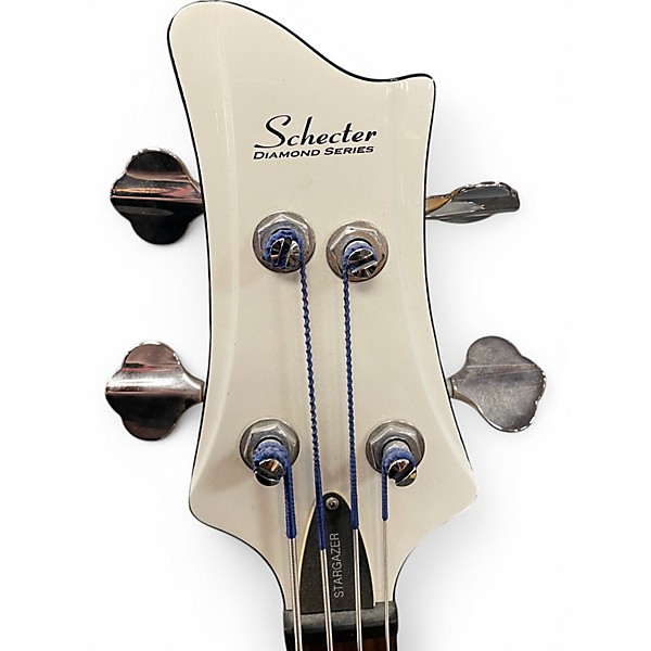 Used Schecter Guitar Research Stargazer 4 Gloss White Electric Bass Guitar