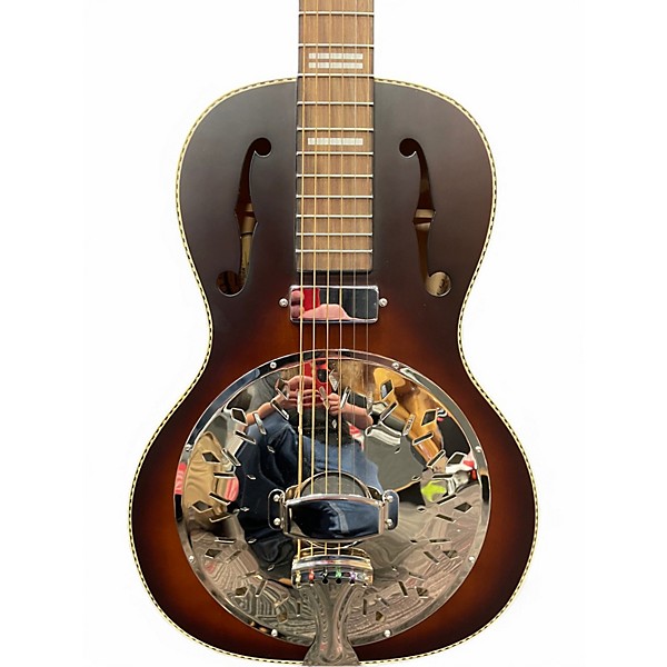 Used Recording King RPHR2E Brown Sunburst Resonator Guitar