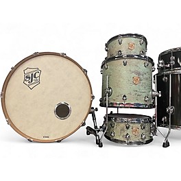 Used SJC Drums 4 Piece Heirloom Custom Dirty Mint Drum Kit