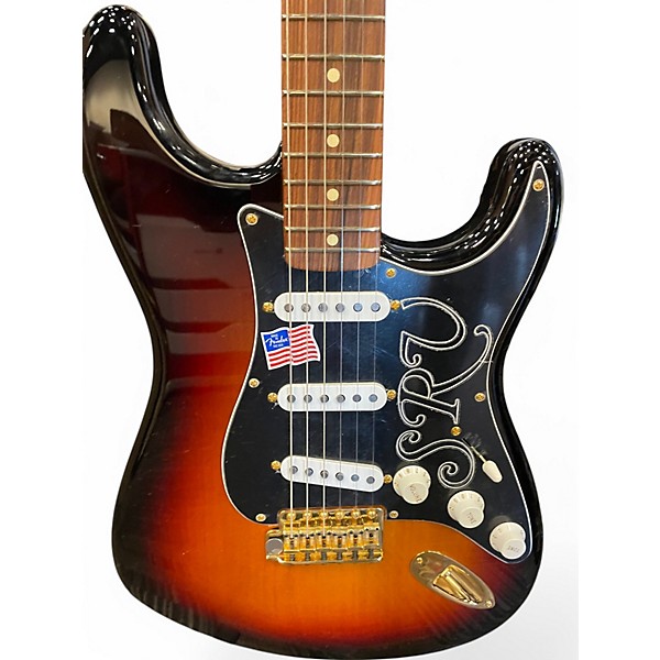 Used Fender Artist Series Stevie Ray Vaughan Stratocaster 3 Color Sunburst Solid Body Electric Guitar