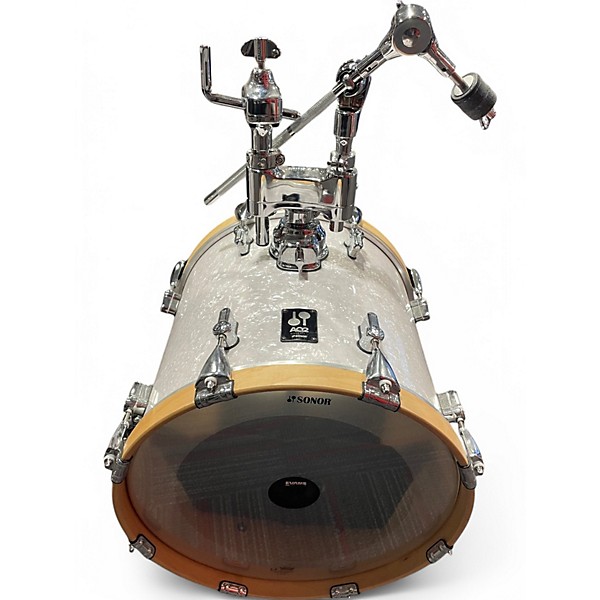 Used SONOR 4 Piece AQ2 SAFARI WHITE MARINE PEARL Drum Kit