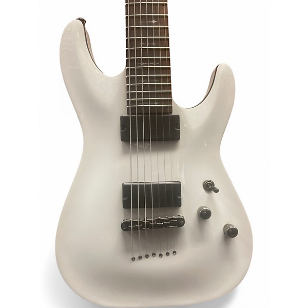 Used Schecter Guitar Research Demon 7 String Arctic White Solid Body Electric Guitar