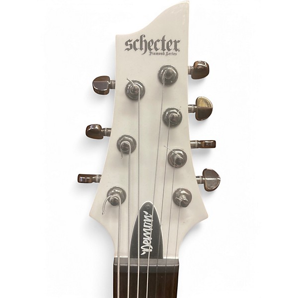 Used Schecter Guitar Research Demon 7 String Arctic White Solid Body Electric Guitar