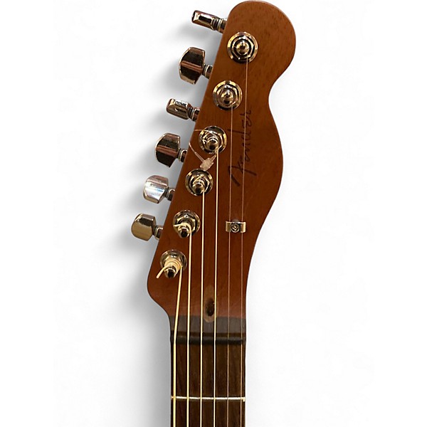 Used 2021 Fender  Acoustasonic Player Telecaster White Acoustic Electric Guitar