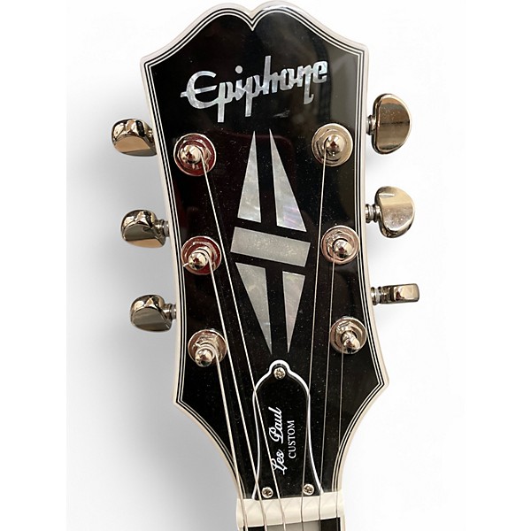 Used Epiphone Les Paul Custom Silverburst Solid Body Electric Guitar