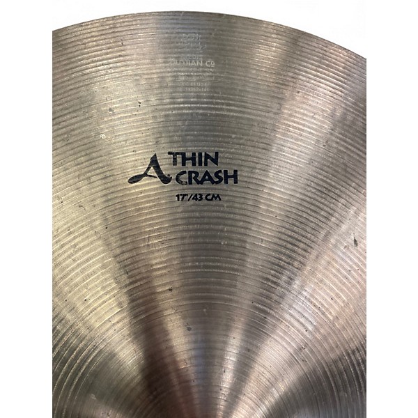 Used Zildjian 17in A Thin Crash Cymbal