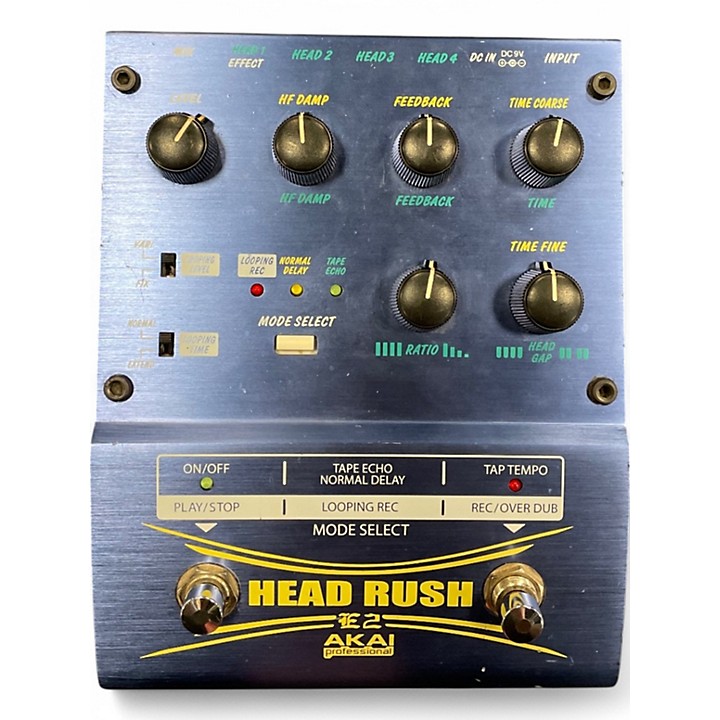 AKAI HEAD RUSH E2 ルーパー　テープエコー　ディレイ　名機 Akai Professional E2 Head Rush Delay/Looper Pedal | Sweetwater