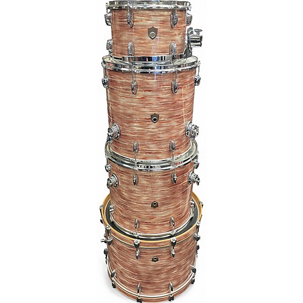 Used Sakae 4 Piece trilogy pink oyster Drum Kit
