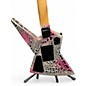 Used Roscoe Explorer Pink and White Crackle Solid Body Electric Guitar