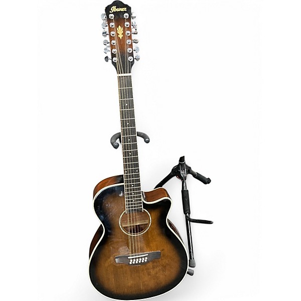 Used Ibanez AEG1812ii-dvs Black 12 String Acoustic Guitar