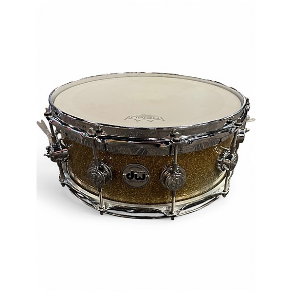 Used DW 6X14 Collector's Series FinishPly Top Edge Snare Broken Glass Drum