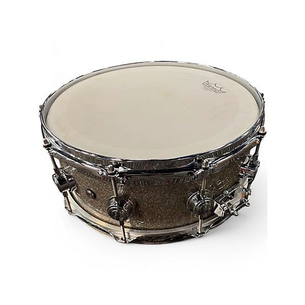 Used DW 6X14 Collector's Series FinishPly Top Edge Snare Broken Glass Drum