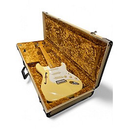 Used Fender Eric Johnson Thinline Stratocaster Alpine White Hollow Body Electric Guitar