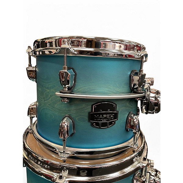 Used Mapex 5 Piece Saturn Evolution Hybrid Azure Burst Drum Kit