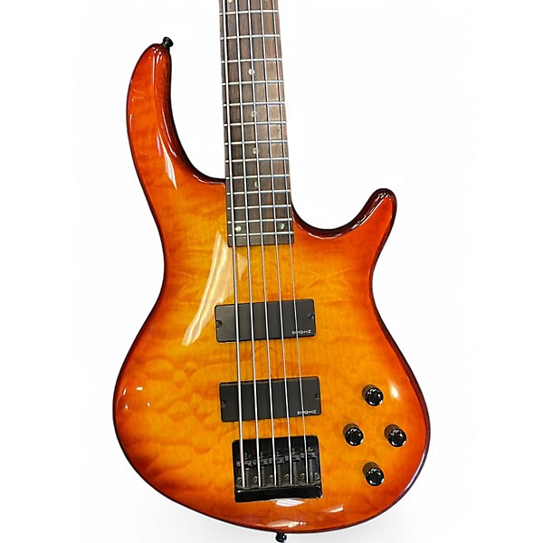 Used Dean Edge 5 String 2 Color Sunburst Electric Bass Guitar