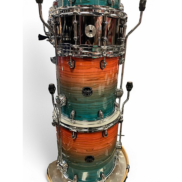 Used Mapex 7 Piece Armory Garnet Ocean Drum Kit