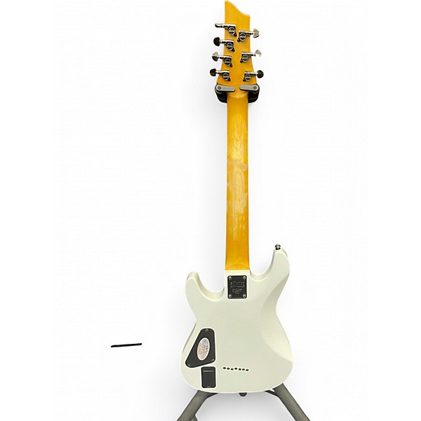Used Schecter Guitar Research Demon 7 String white Solid Body Electric Guitar