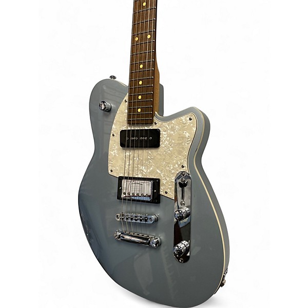 Used Reverend Double Agent OG Silver Freeze Solid Body Electric Guitar