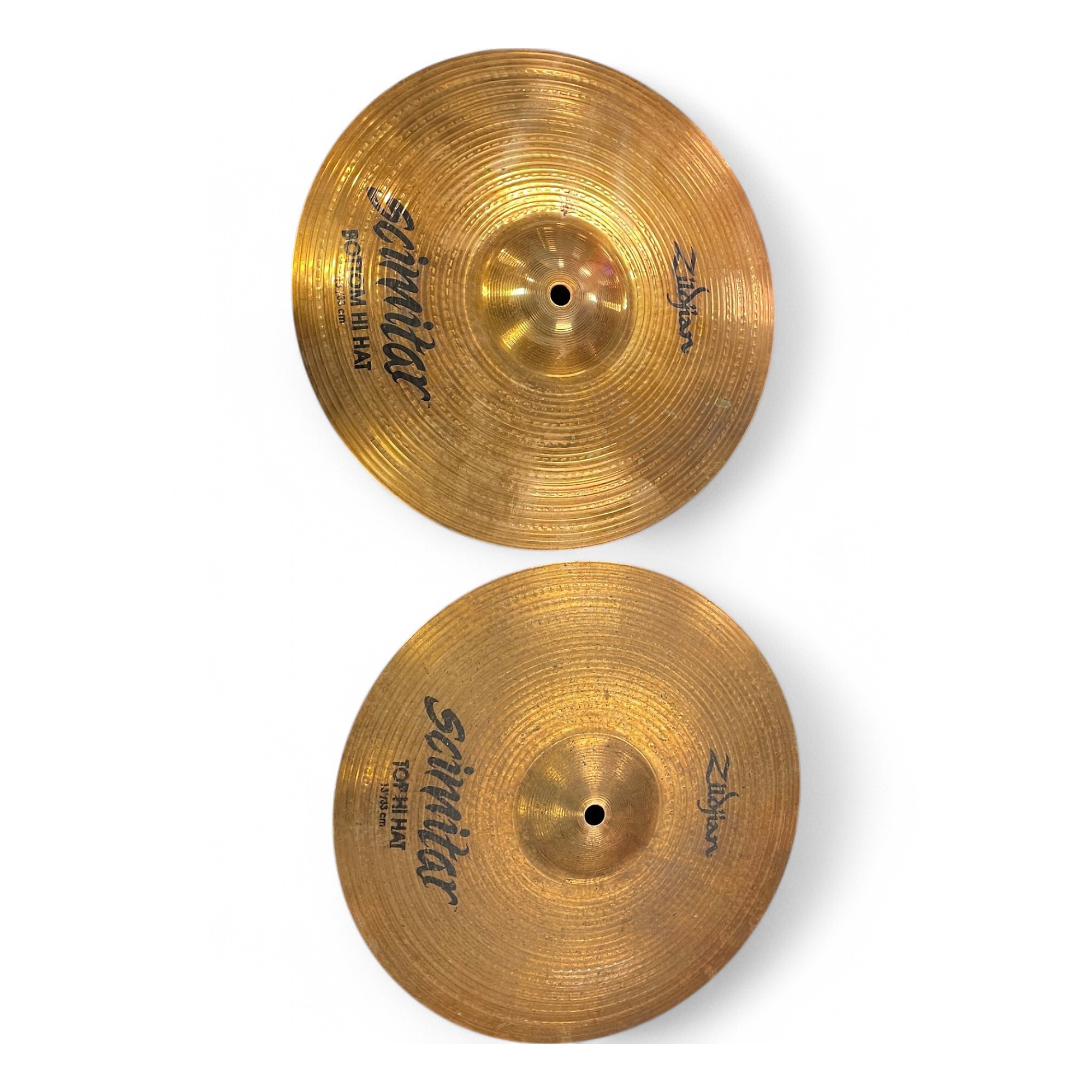 Used Zildjian Used Zildjian 13in Scimitar Hi Hat Pair Cymbal Used Zildjian Used Zildjian 13in Scimitar Hi Hat Pair Cymbal