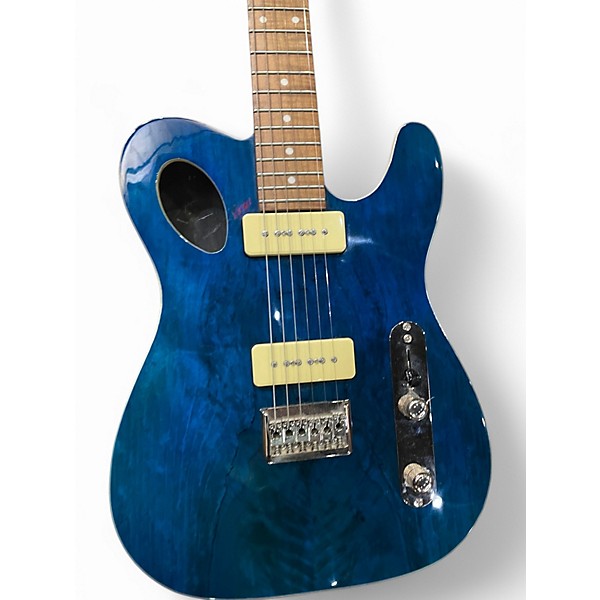 Used Michael Kelly 59 Port Thinline Transparent Blue Acoustic Electric Guitar