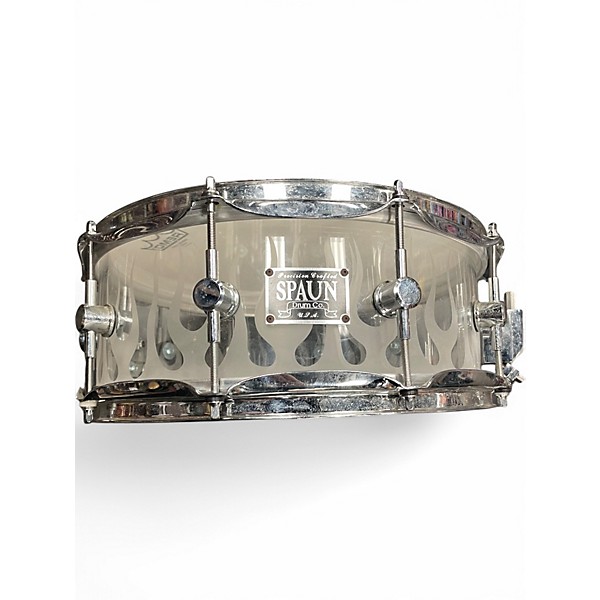 Used Spaun 5.5X14 Clear Sandblasted Flames Acrylic Clear Drum,Specials : American Fashion Style Bags On Sale
