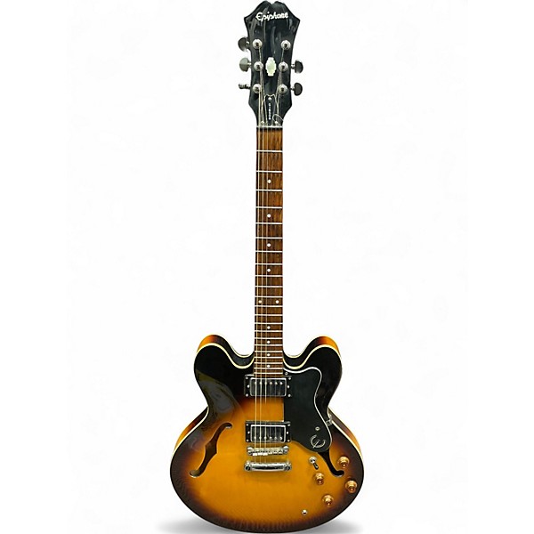 Used Epiphone DOT V5 Vintage Sunburst Hollow Body Electric Guitar