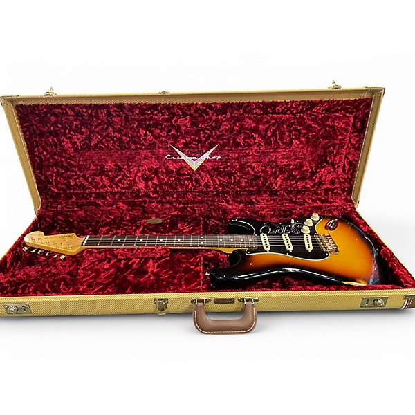 Used 2020 Fender SRV Signature Strat Relic/CC Tobacco Sunburst Solid Body Electric Guitar