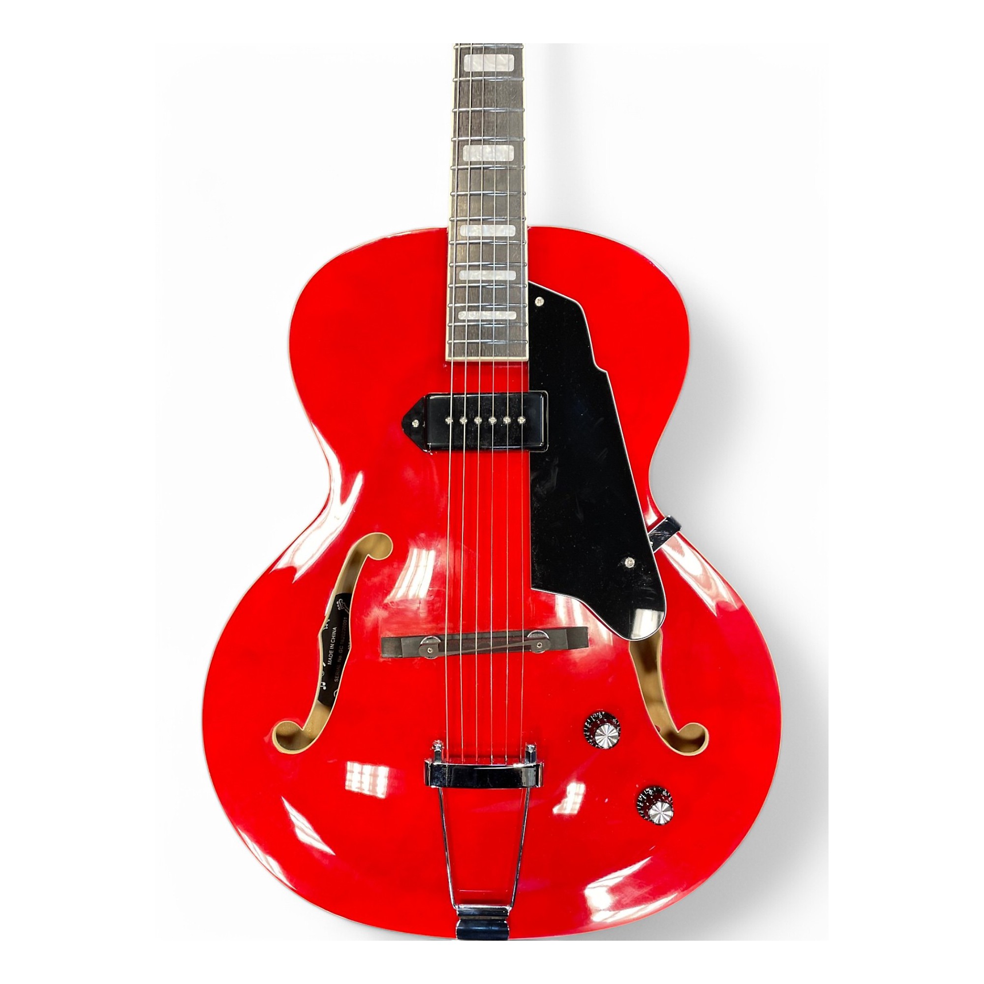 ギター GROTE Jazz Electric Guitar (Red) Grote Jazz Electric Guitar with Hollow Body Chrome Hardware