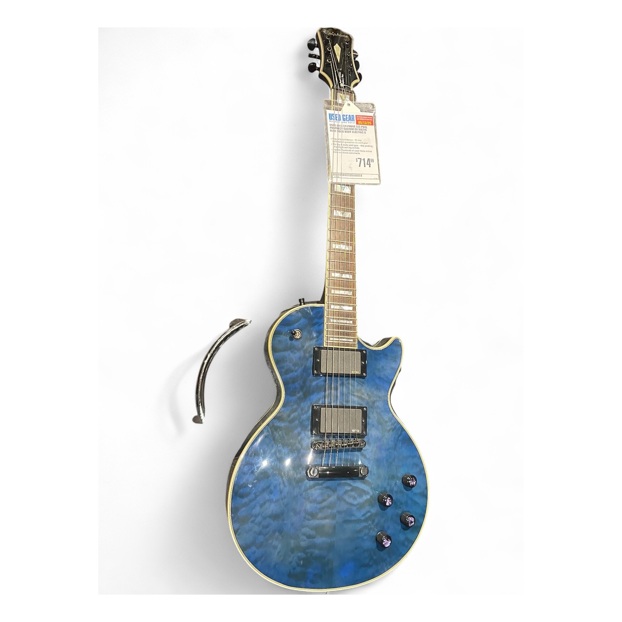 Used 2014 Epiphone Les Paul Prophecy Custom EX Baltic Blue Solid