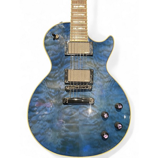 Used 2014 Epiphone Les Paul Prophecy Custom EX Baltic Blue Solid Body Electric Guitar