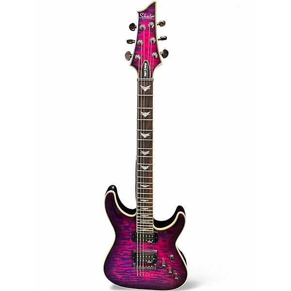 Used Schecter Guitar Research Omen Extreme 6 MAGENTA BURST Solid Body Electric Guitar