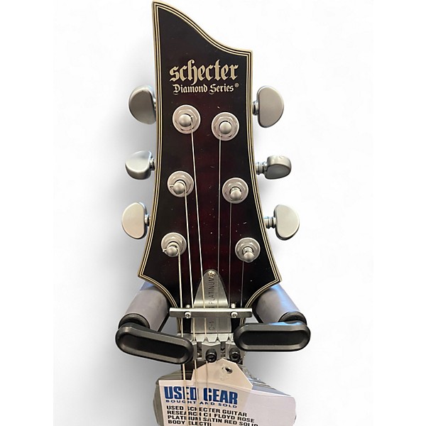 Used Schecter Guitar Research C1 Floyd Rose Platinum Satin Red Solid Body Electric Guitar