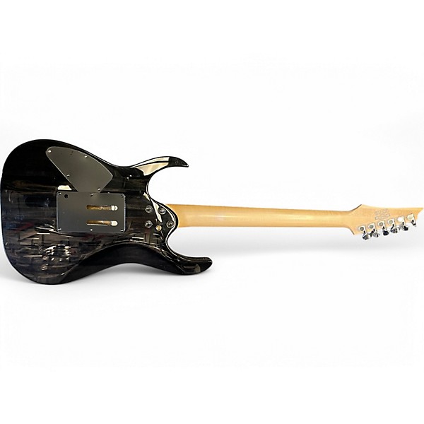 Used 2010 Ibanez RG4EXQM1 Trans Black Solid Body Electric Guitar