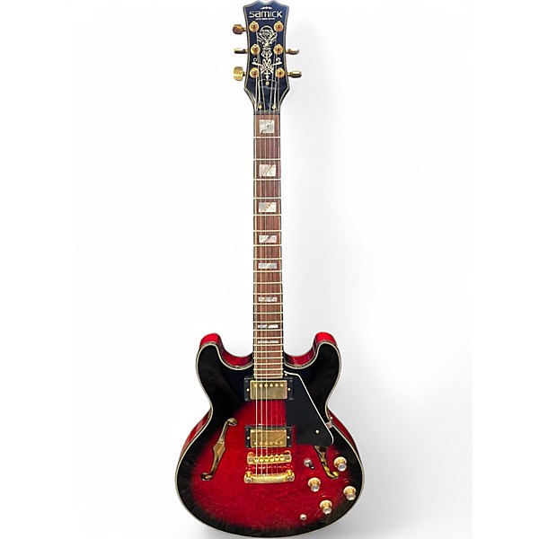 Used Samick ARTIST SERIES EDITION Crimson Red Trans Hollow Body Electric Guitar