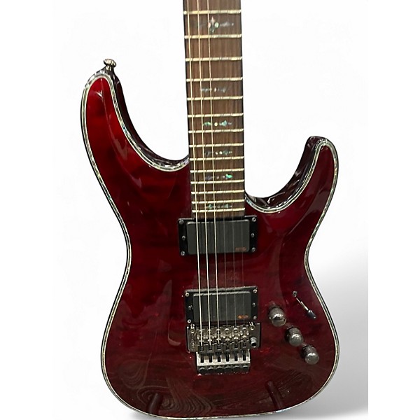 Used Schecter Guitar Research Hellraiser C1 Floyd Rose Black Cherry Solid Body Electric Guitar