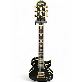 Used 2021 Epiphone Les Paul Custom Black Solid Body Electric Guitar