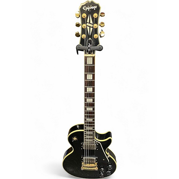 Used 2021 Epiphone Les Paul Custom Black Solid Body Electric Guitar