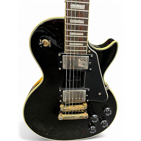 Used 2021 Epiphone Les Paul Custom Black Solid Body Electric Guitar