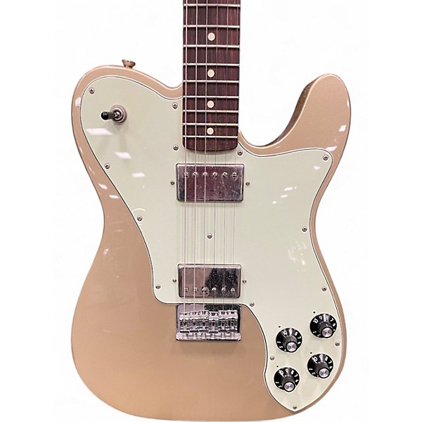 Used Fender Chris Shiflett Telecaster Deluxe Shoreline Gold Solid Body Electric Guitar