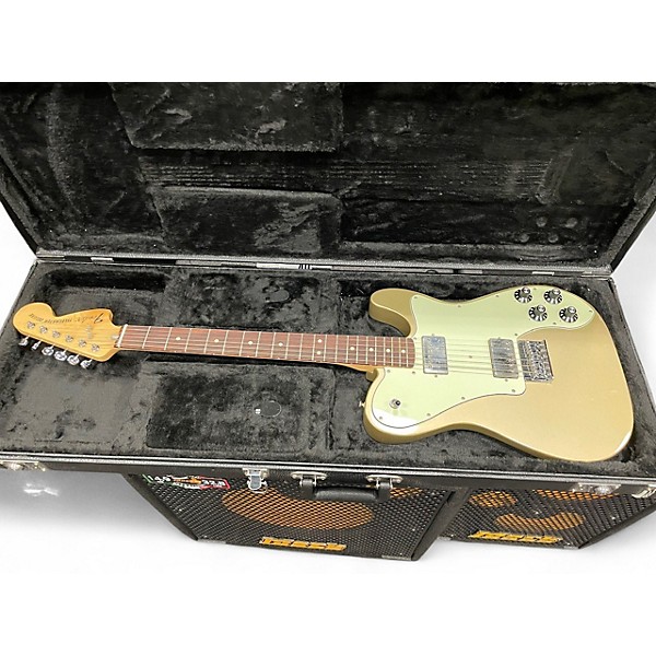 Used Fender Chris Shiflett Telecaster Deluxe Shoreline Gold Solid Body Electric Guitar