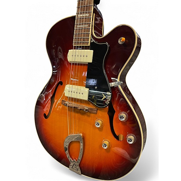 Used Guild X175 Sunburst Hollow Body Electric Guitar