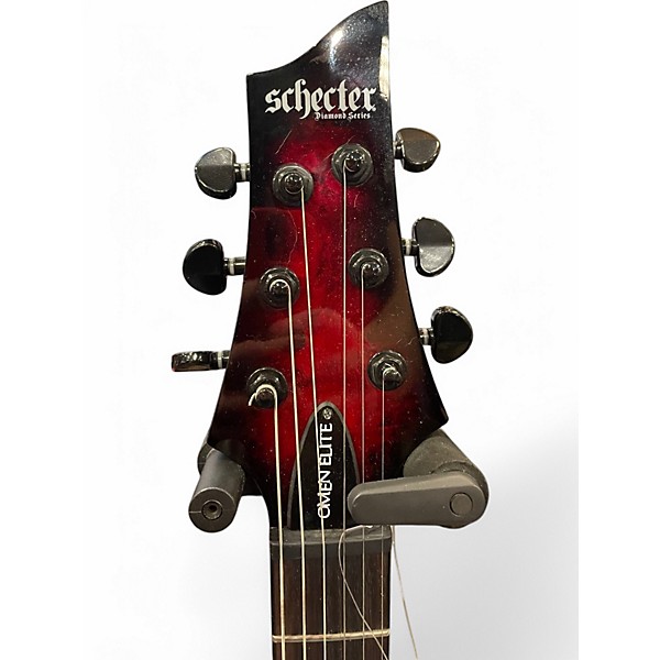 Used Schecter Guitar Research Omen Elite Black Cherry Burst Solid Body Electric Guitar