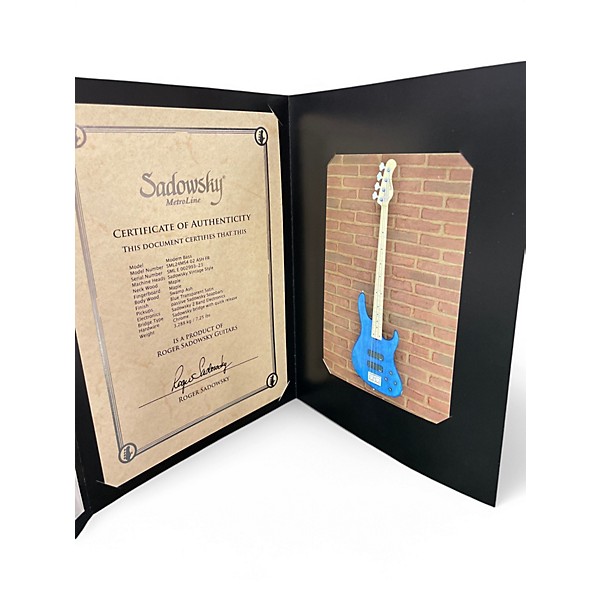 Used Sadowsky Guitars Metroline Modern 4-24 Blue Transparent Satin Electric Bass Guitar