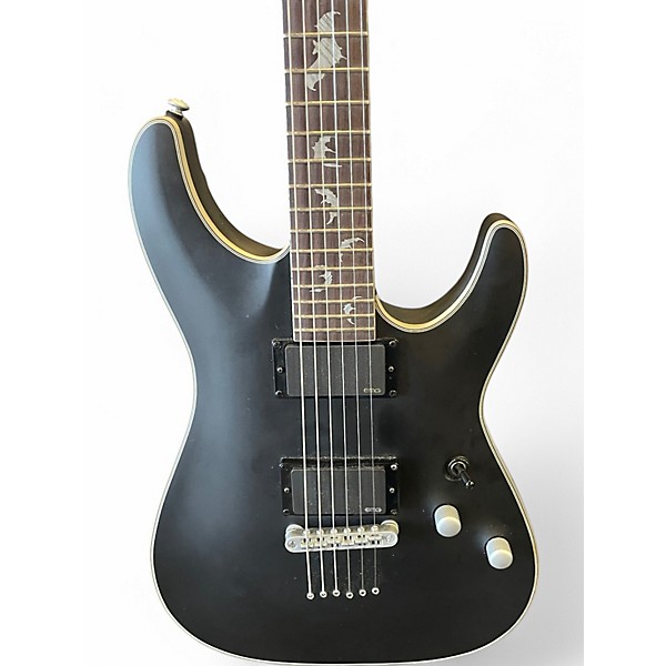 Used Schecter Guitar Research Damien Platinum BLACK Solid Body Electric Guitar