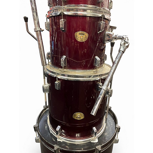 Used Peace 4 Piece 4 PIECE DRUM KIT Maroon Drum Kit