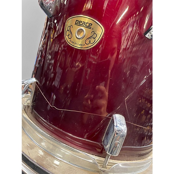Used Peace 4 Piece 4 PIECE DRUM KIT Maroon Drum Kit