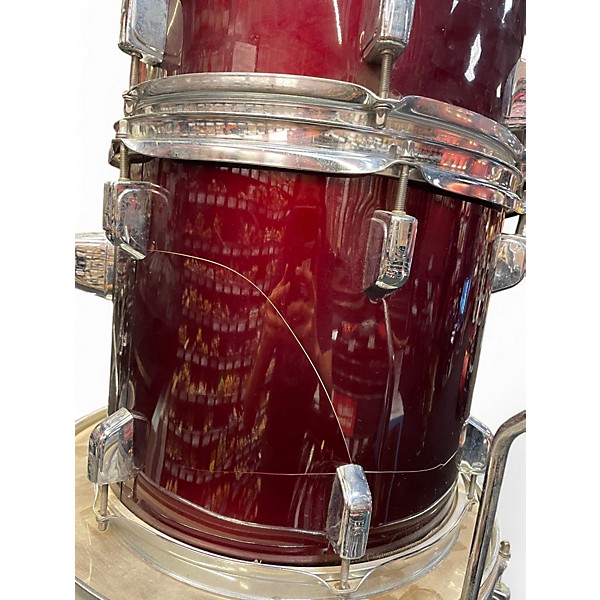 Used Peace 4 Piece 4 PIECE DRUM KIT Maroon Drum Kit