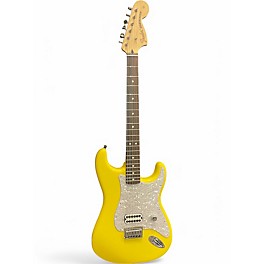 Used Fender Tom Delonge Signature Stratocaster Yellow Solid Body Electric Guitar